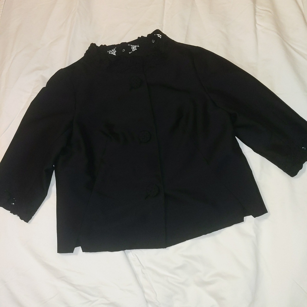Black Vintage Cropped Chinese Jacket - Picture 5 of 9